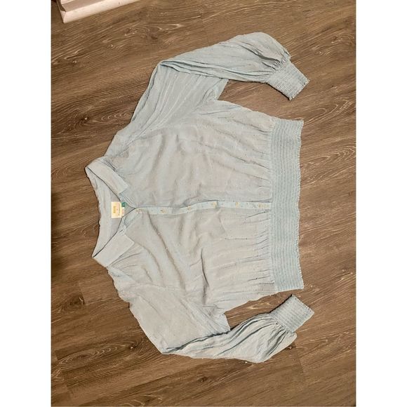 Anthropologie Maeve Fairfield Blouse Baby Blue Dot Blouse, Size 3X, MSRP $128 - Picture 2 of 9